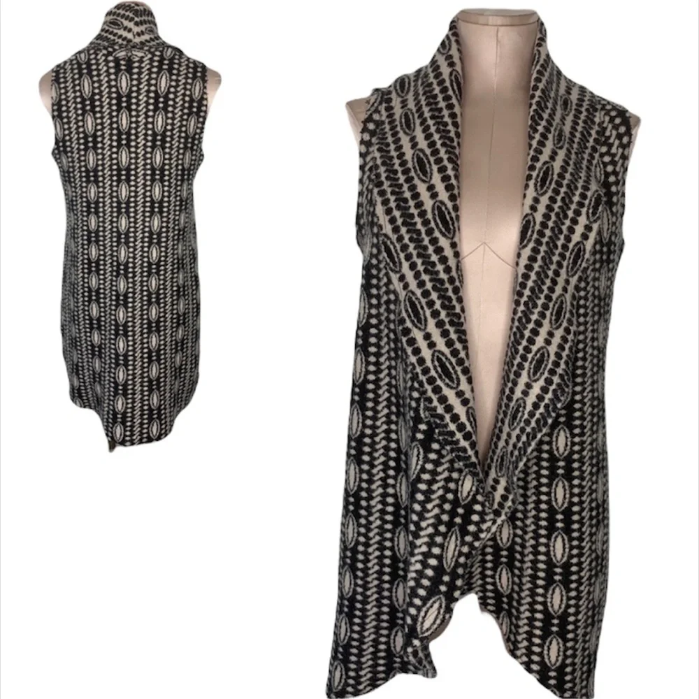 Anthropologie Moth Draped Jacquard Wool Blend Duster Sz XS /S